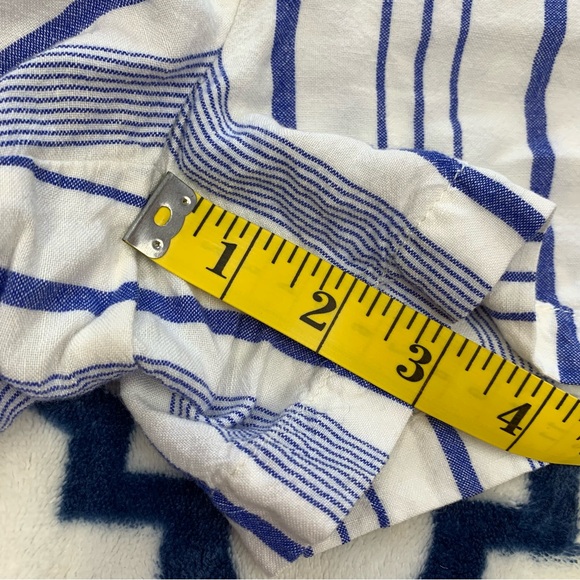Ann Taylor LOFT White & Blue Striped Linen Blend Riviera Shorts size 4 - Picture 8 of 8